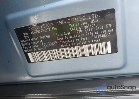 2012 Subaru Outback 2.5I Limited from USA, damaged, VIN 4S4BRBKC3C3237808